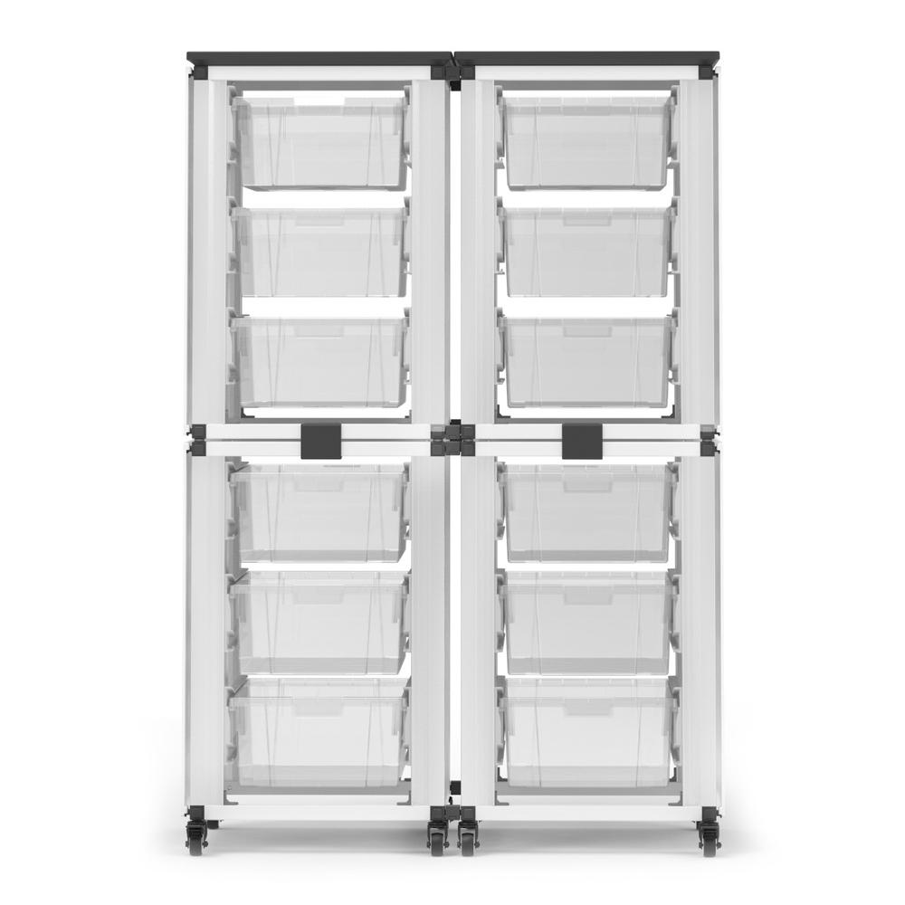Modular Classroom Storage Cabinet - 4 stacked modules with 12 large bins. Picture 3