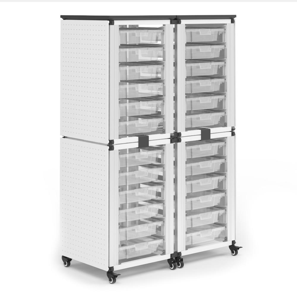 Modular Classroom Storage Cabinet - 4 stacked modules with 24 small bins. Picture 1