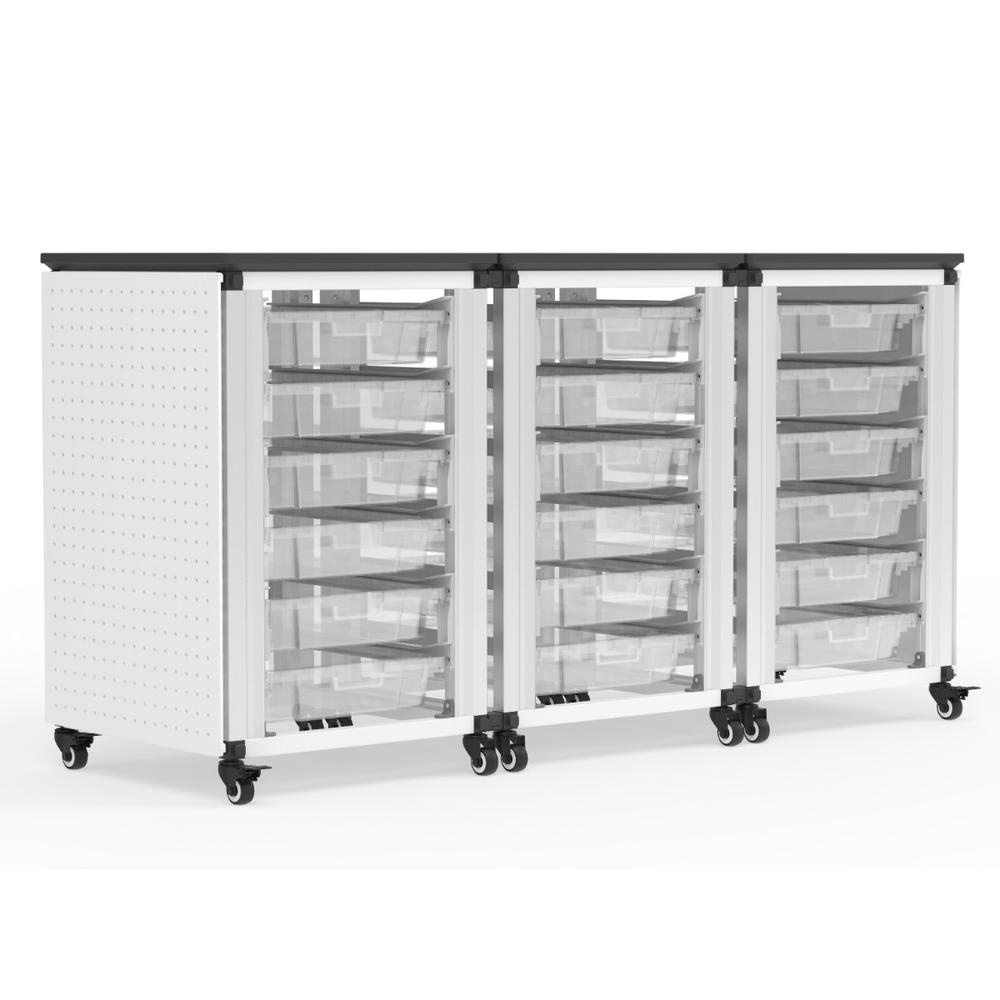 Modular Classroom Storage Cabinet - 3 side-by-side modules with 18 small bins. The main picture.