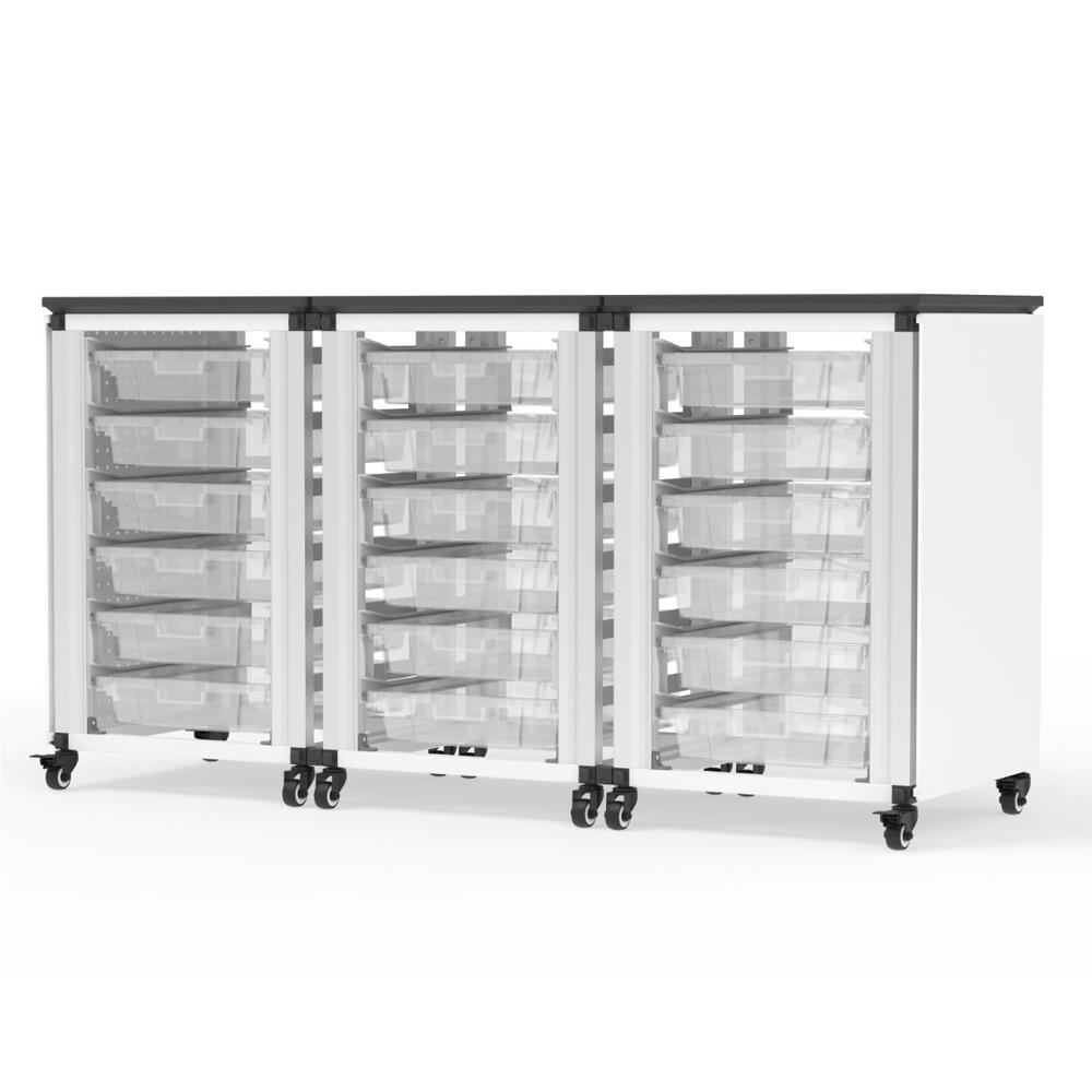 Modular Classroom Storage Cabinet - 3 side-by-side modules with 18 small bins. Picture 2