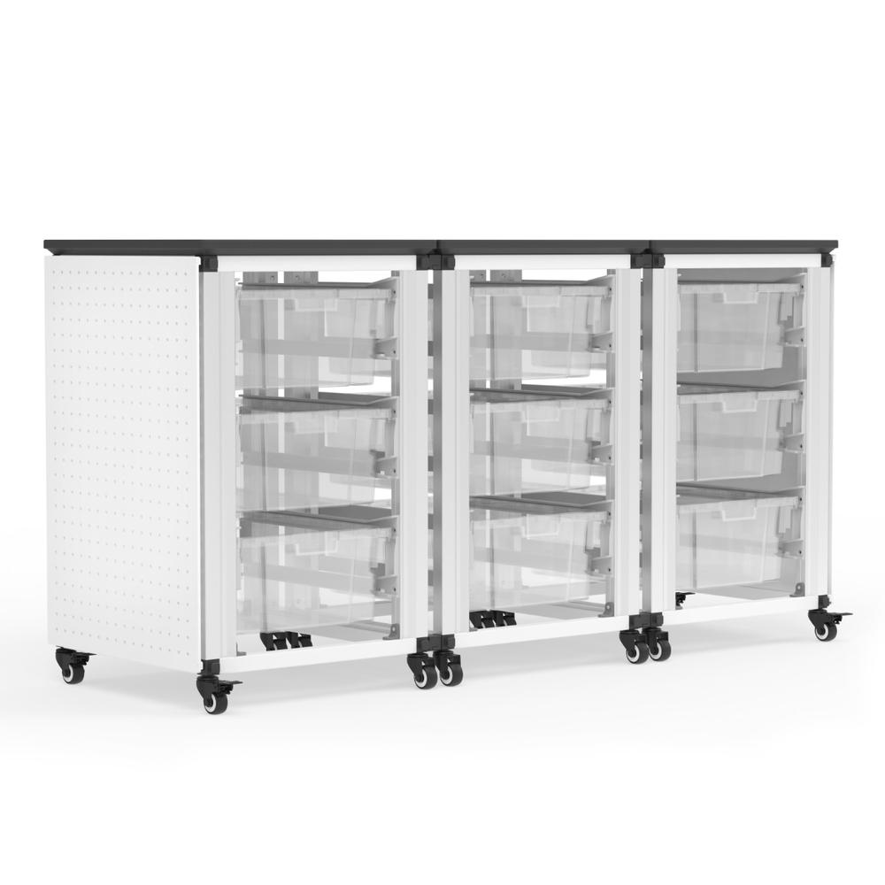 Modular Classroom Storage Cabinet - 3 side-by-side modules with 9 large bins. Picture 1