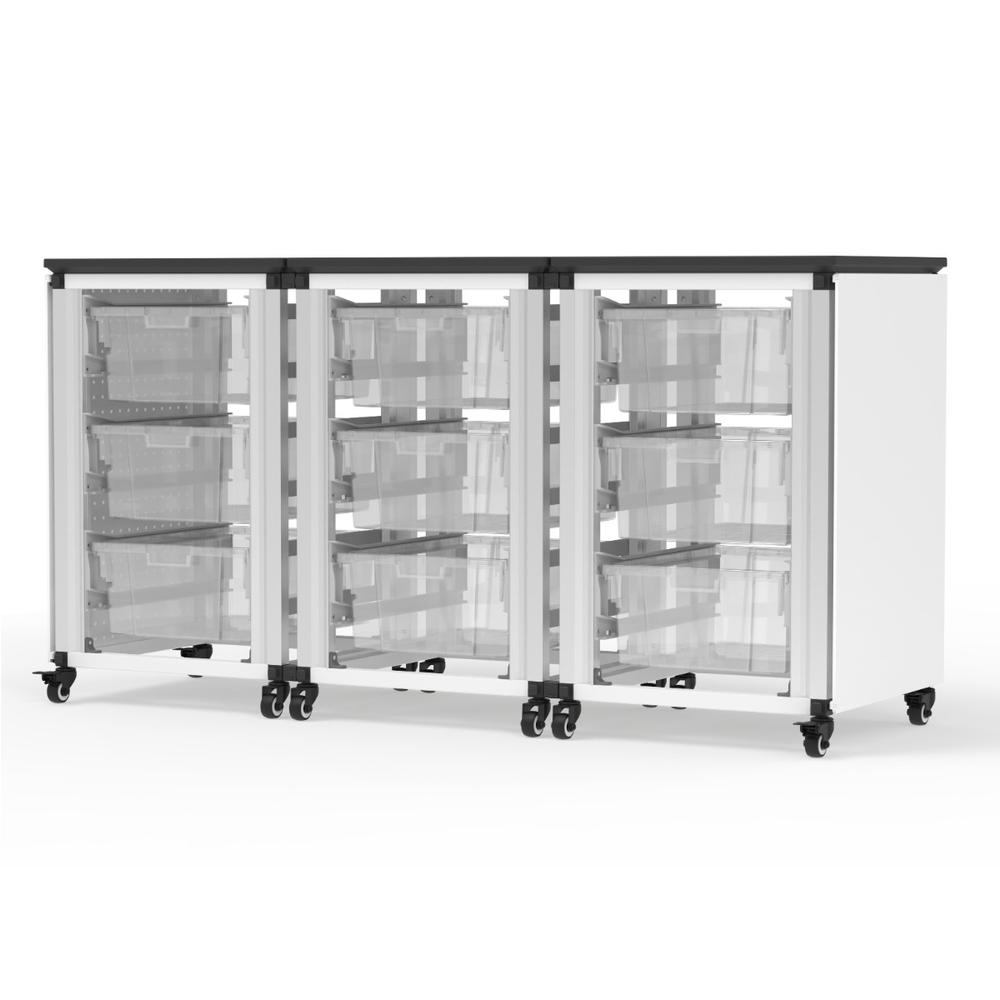 Modular Classroom Storage Cabinet - 3 side-by-side modules with 9 large bins. Picture 2