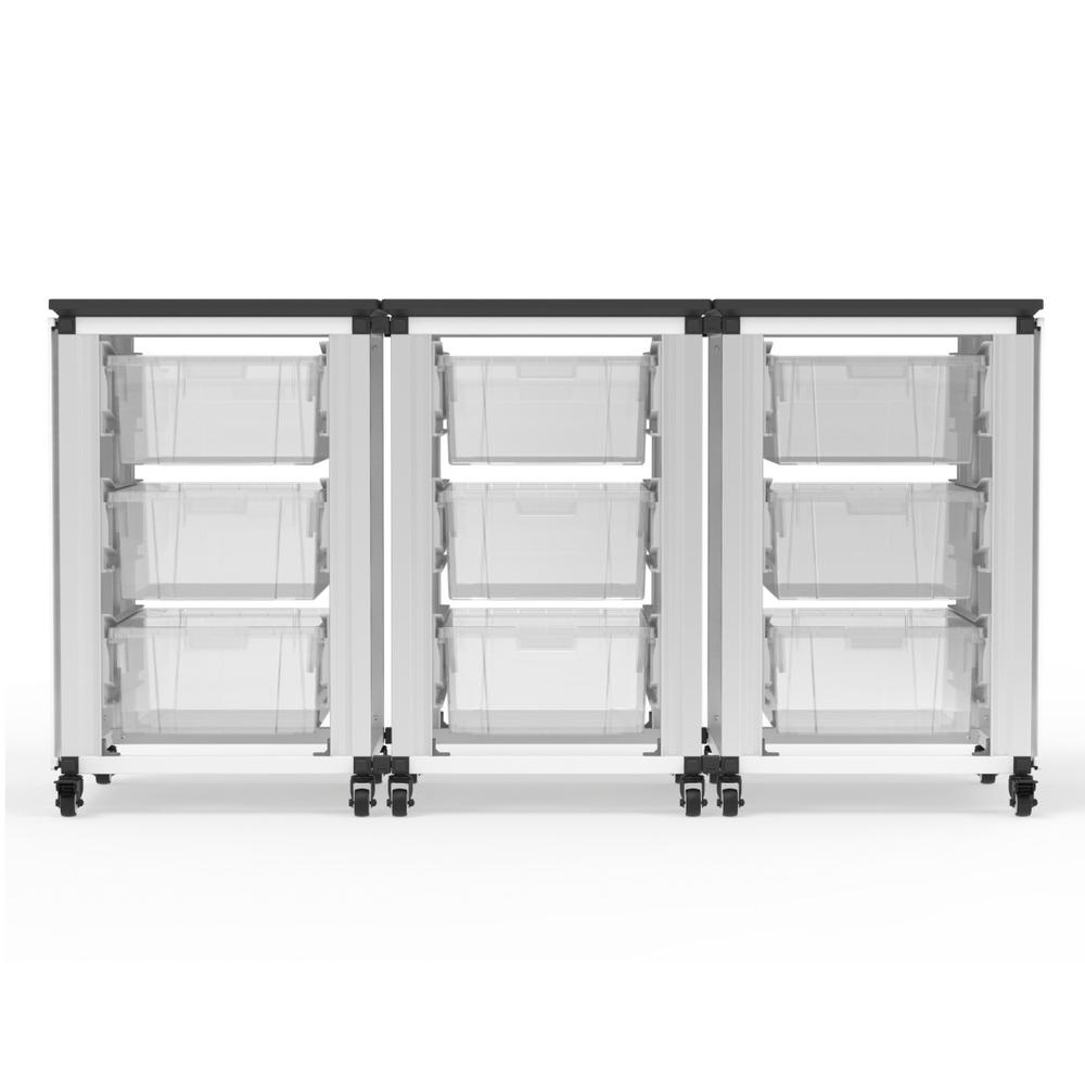 Modular Classroom Storage Cabinet - 3 side-by-side modules with 9 large bins. Picture 3