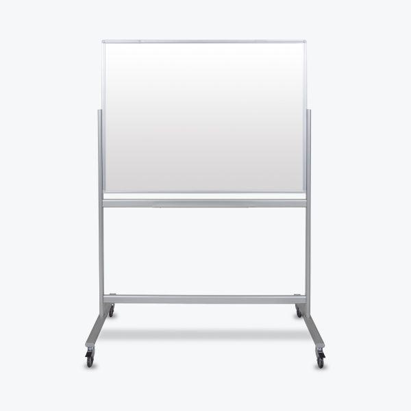 48"W x 36"H Double-Sided Mobile Magnetic Glass Marker Board. Picture 1
