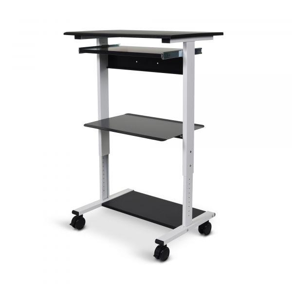 STAND-WS30 Mobile 3 Shelf Adjustable Stand Up Workstation. Picture 3