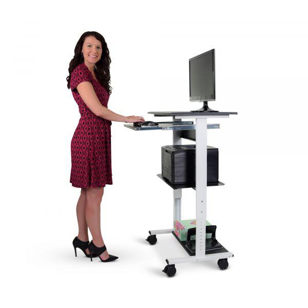 STAND-WS30 Mobile 3 Shelf Adjustable Stand Up Workstation. Picture 5