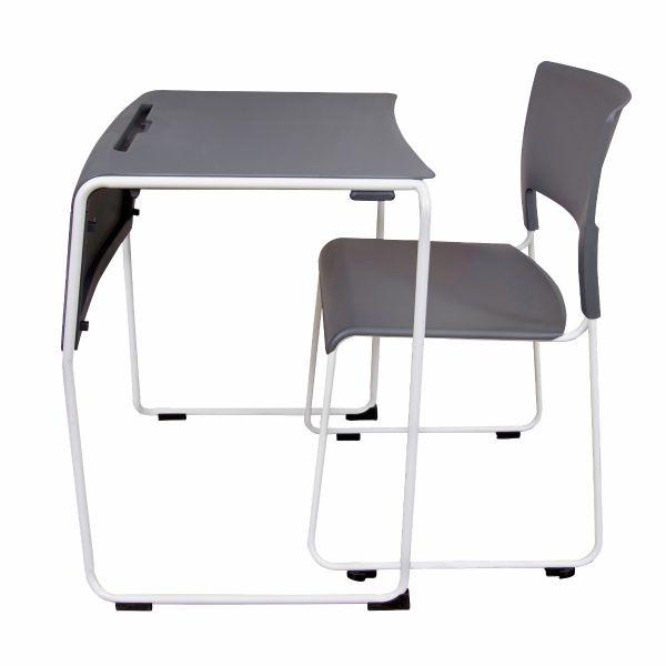 LIGHTWEIGHT STACKABLE STUDENT SET OF 4 DESKS AND 4 CHAIRS. Picture 5