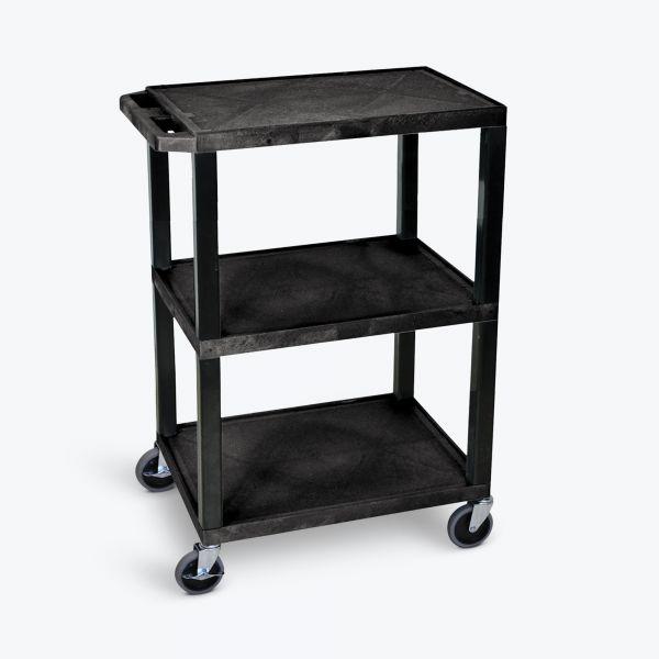 H. Wilson Black 3 Shelf Specialty Utility Cart. Picture 1