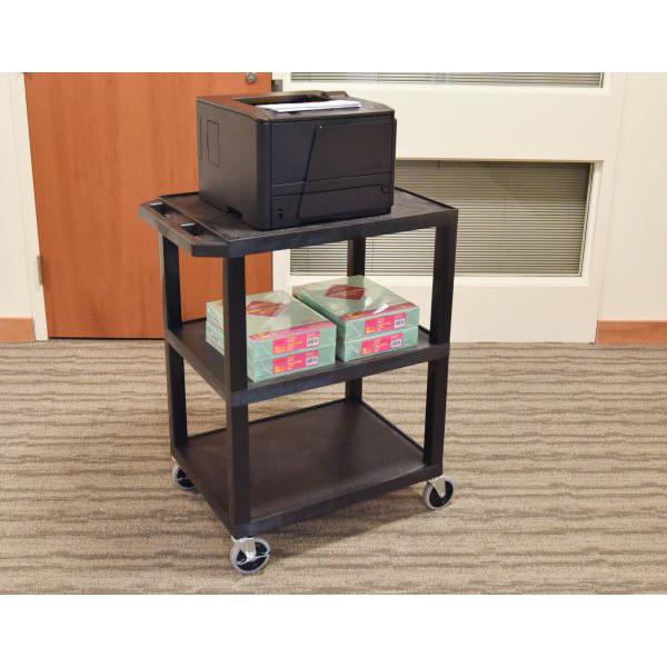 H. Wilson Black 3 Shelf Specialty Utility Cart. Picture 2