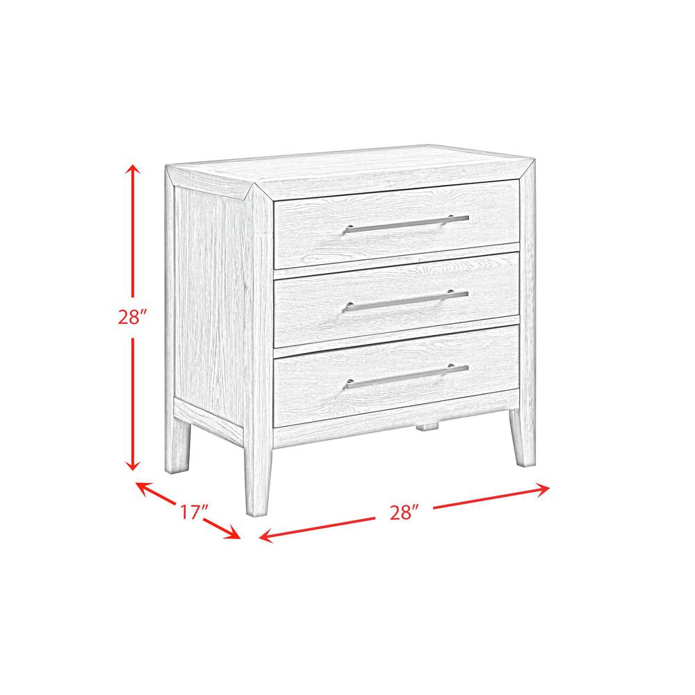 Armes 3-Drawer Nightstand in Black. Picture 3