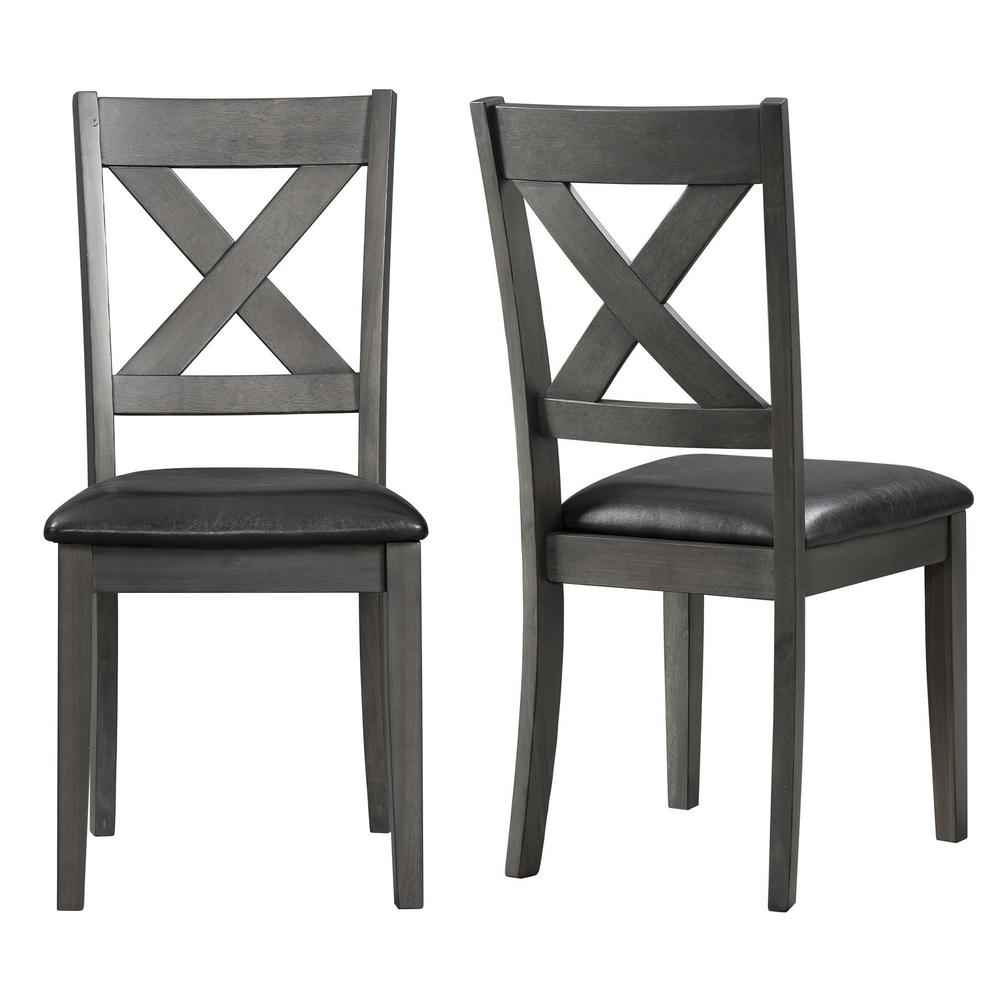 Picket House Furnishings Alexa Standard Height Side Chair Set in Gray. Picture 3