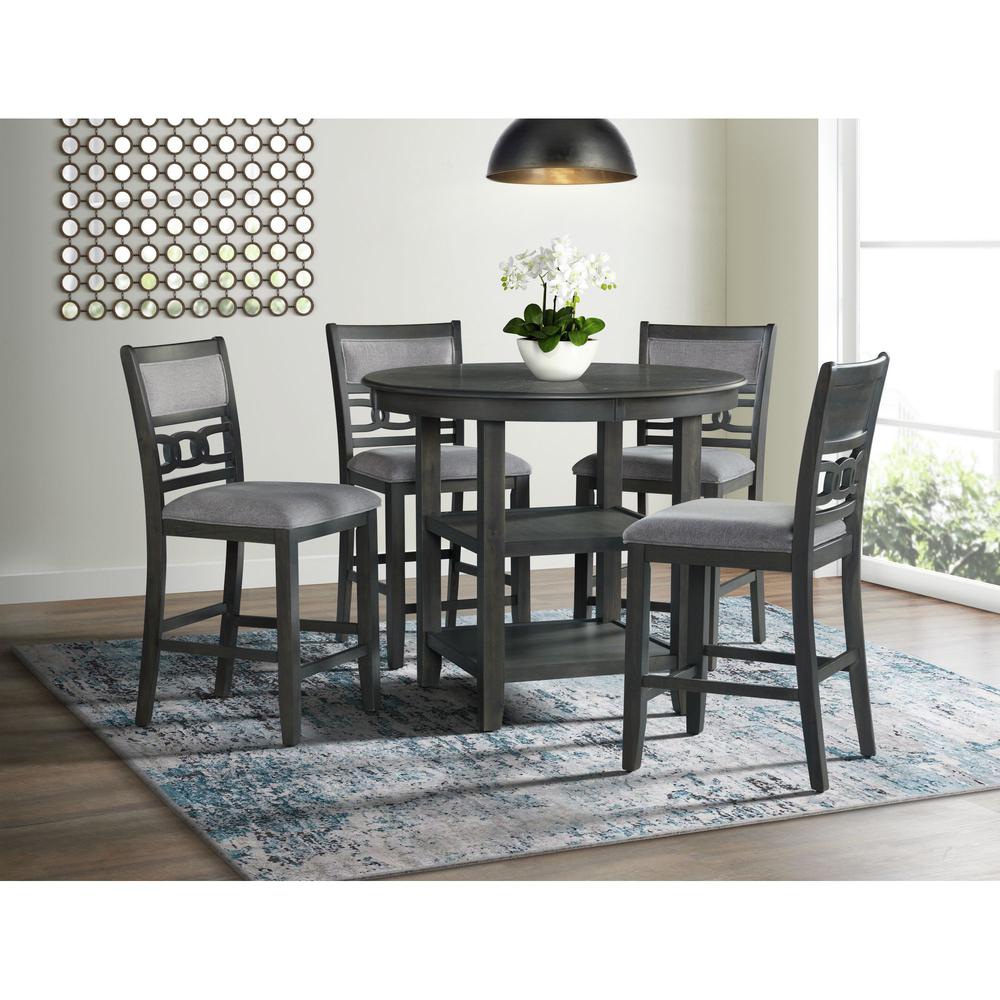 Picket House Furnishings Taylor Counter Height 5PC Dining Set-Table and Four Side Chairs in Gray. Picture 2