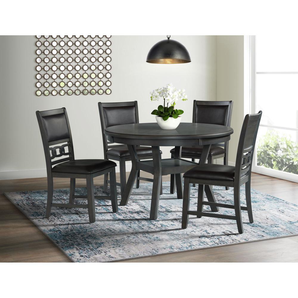 Picket House Furnishings Taylor Standard Height 5PC Dining Set-Table and Four Faux Leather Side Chairs in Gray. Picture 2