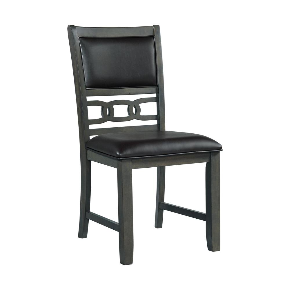 Picket House Furnishings Taylor Standard Height Faux Leather Side Chair Set in Gray. Picture 4