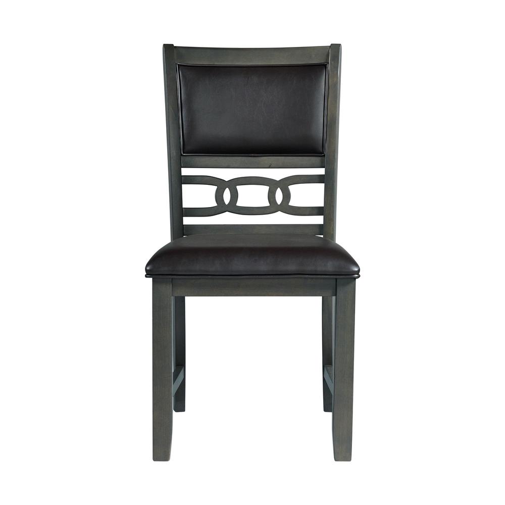 Picket House Furnishings Taylor Standard Height Faux Leather Side Chair Set in Gray. Picture 5
