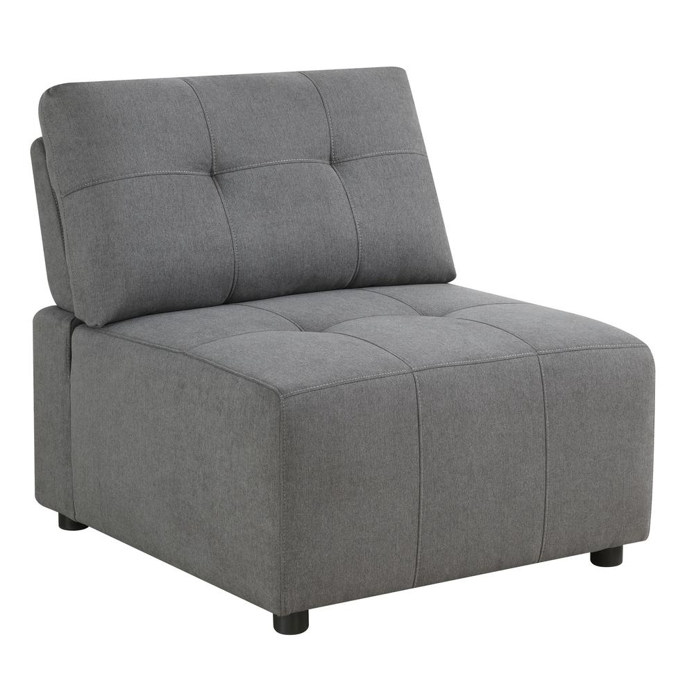 Picket House Furnishings Gianni Modular Armless Chair in Charcoal. Picture 3