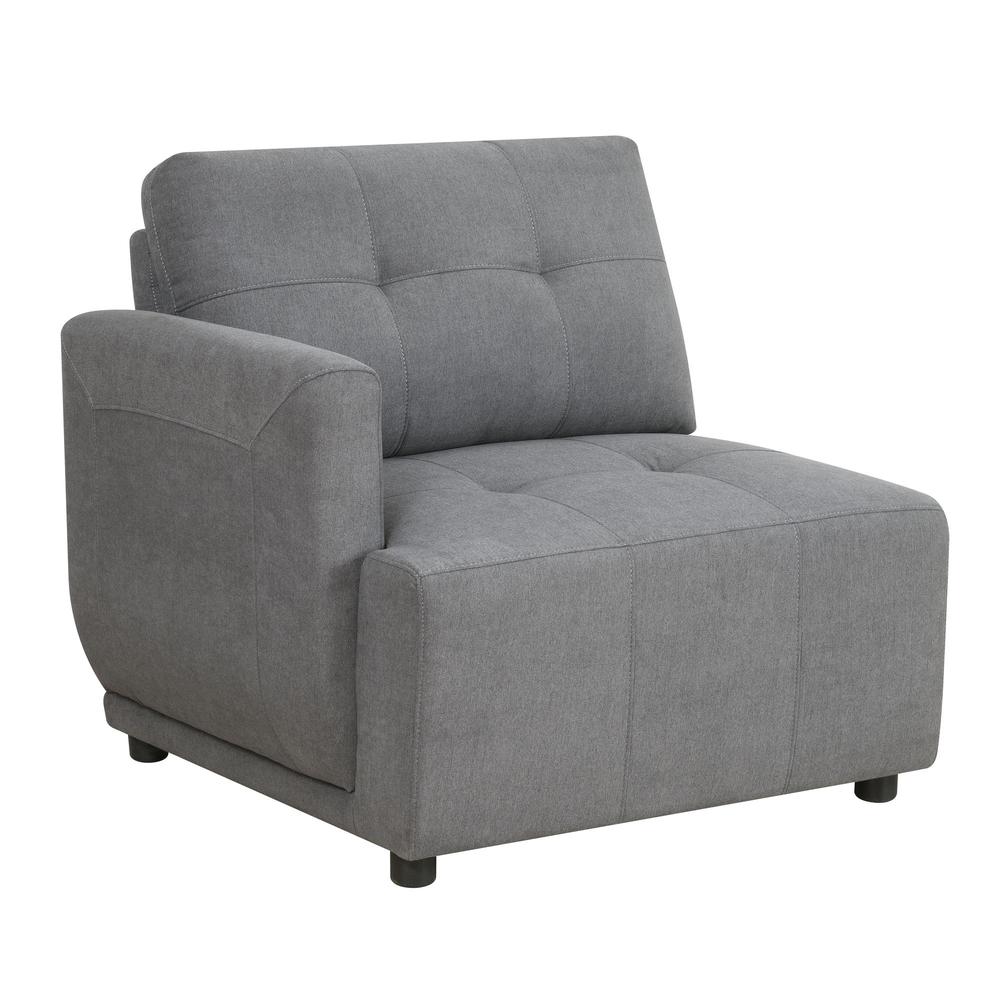 Picket House Furnishings Gianni Modular Left Hand Facing Chair with Pillow in Charcoal. Picture 3