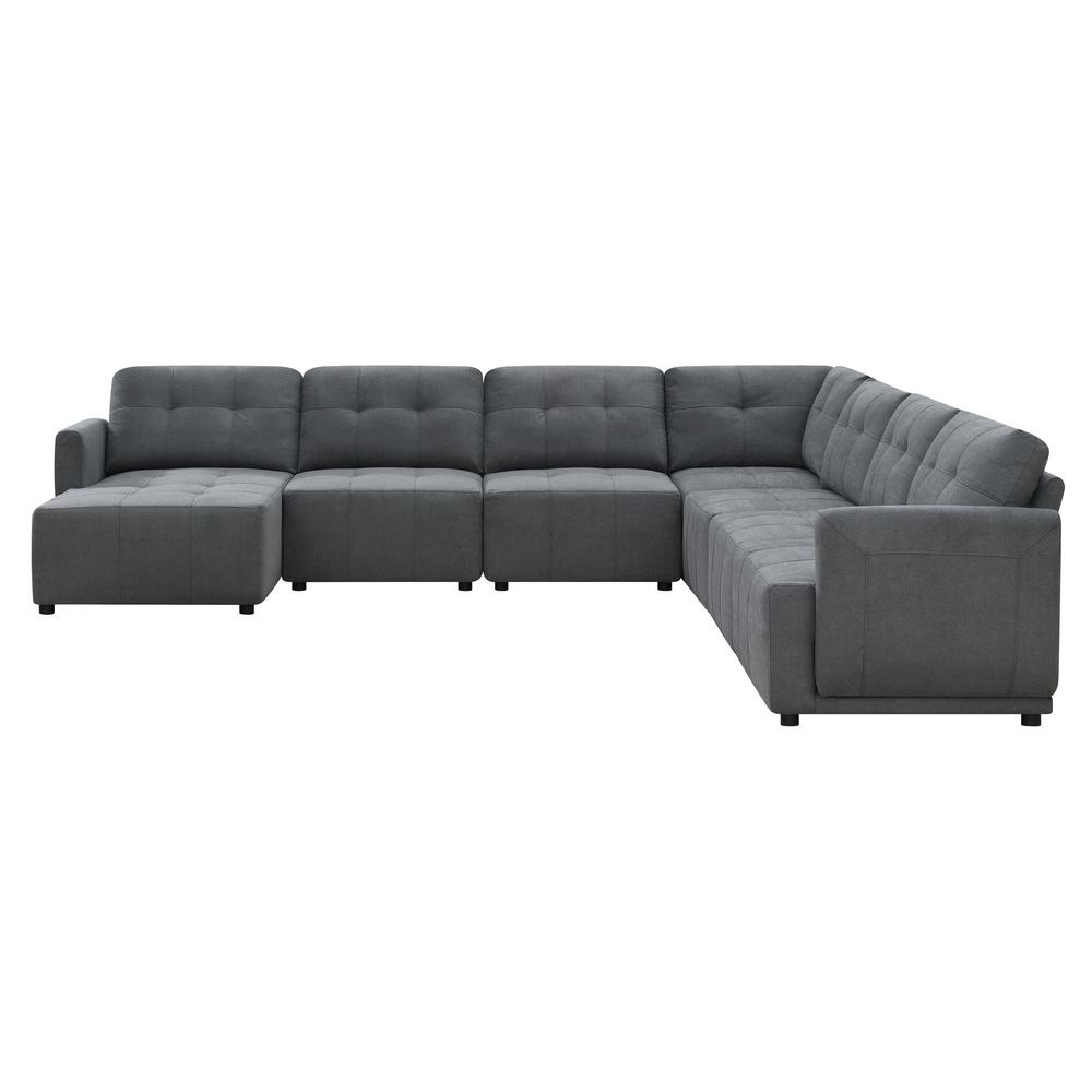 Picket House Furnishings Gianni Right Hand Facing Modular 7PC Sectional Set in Charcoal. Picture 4