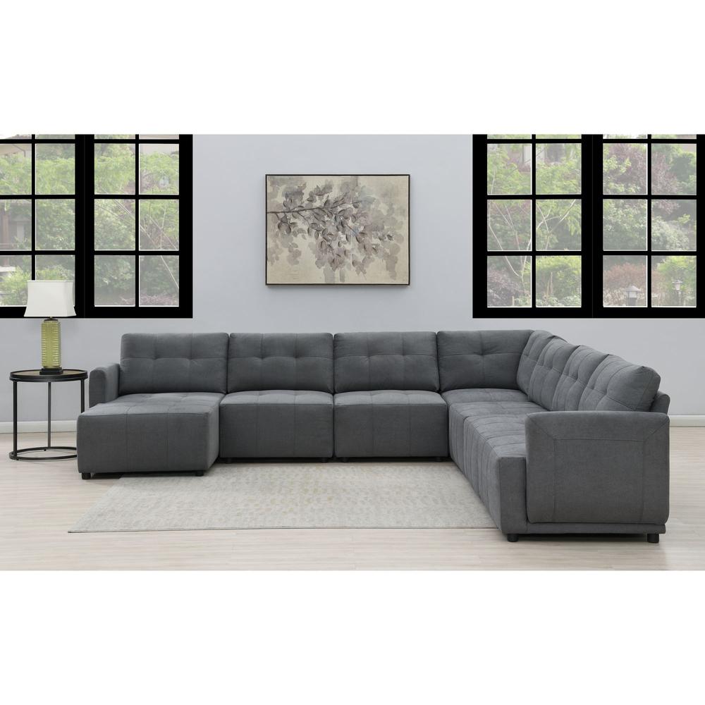 Picket House Furnishings Gianni Right Hand Facing Modular 7PC Sectional Set in Charcoal. Picture 2