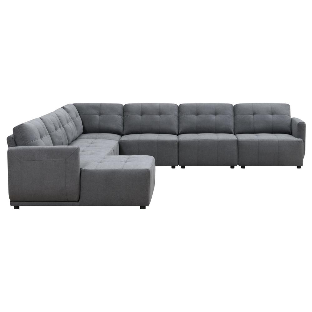 Picket House Furnishings Gianni Right Hand Facing Modular 7PC Sectional Set in Charcoal. Picture 5