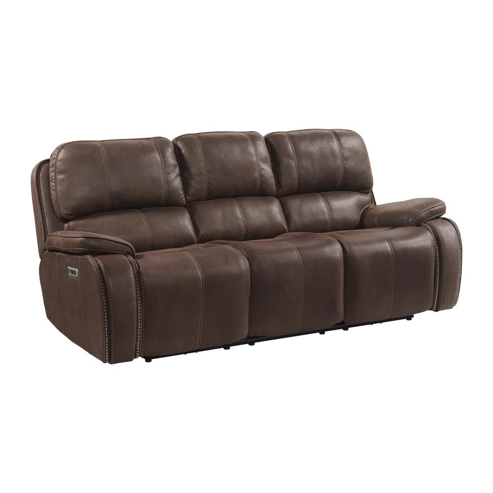 Grover 3PC Living Room Set in Heritage Coffee-Sofa, Loveseat & Recliner. Picture 1