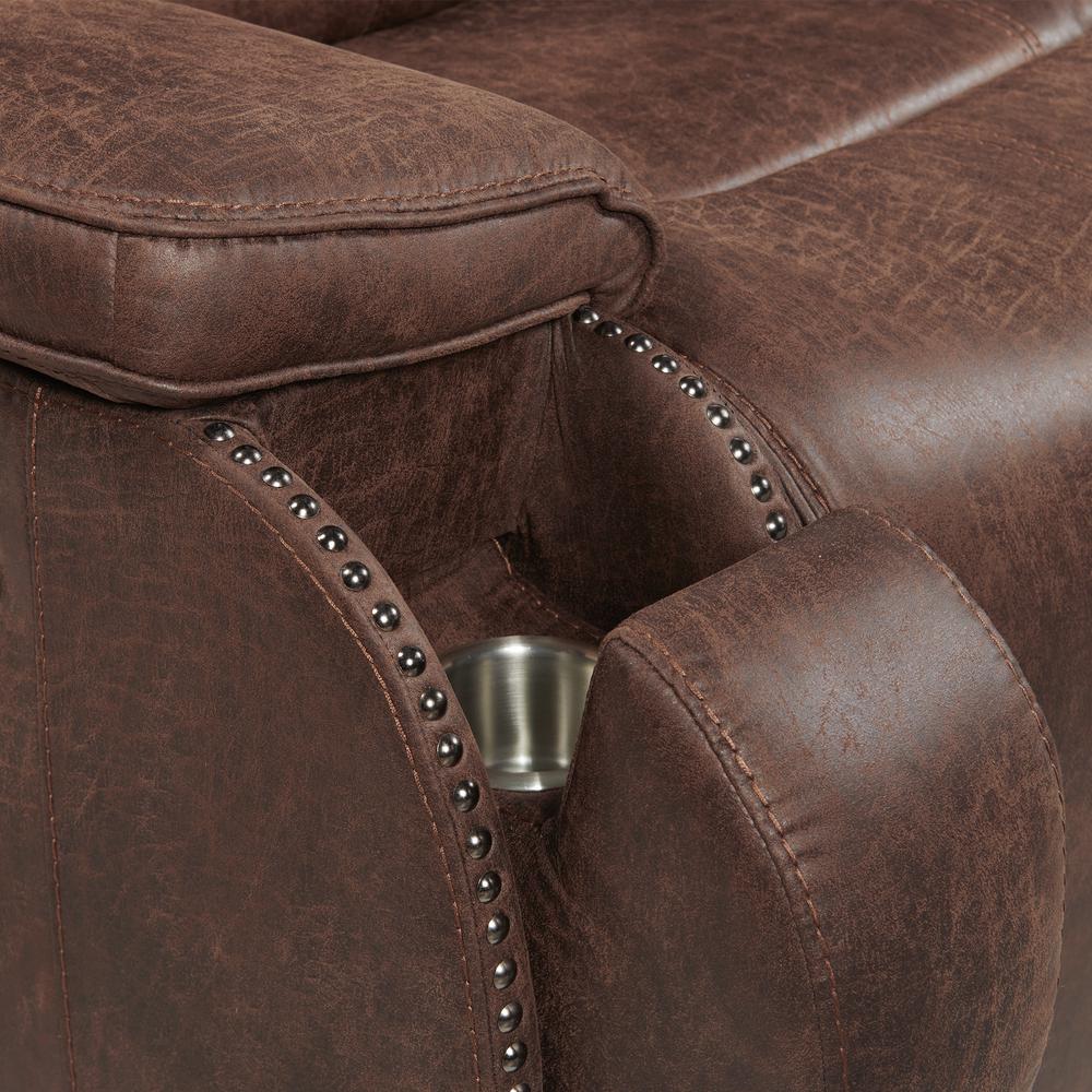 Grover Power Motion Sofa with Power Motion Head Recliner in Heritage Brown. Picture 10