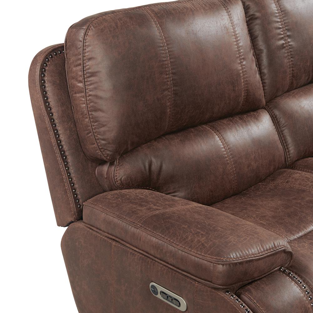 Grover Power Motion Sofa with Power Motion Head Recliner in Heritage Brown. Picture 9