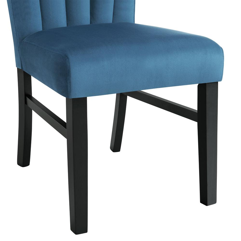 Odette Side Chair in Navy Blue Velvet (2 Per Pack). Picture 9