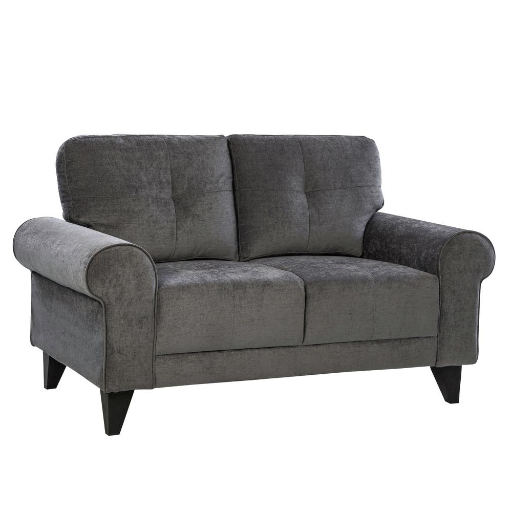 Picket House Furnishings Atticus Loveseat in Charcoal. Picture 4