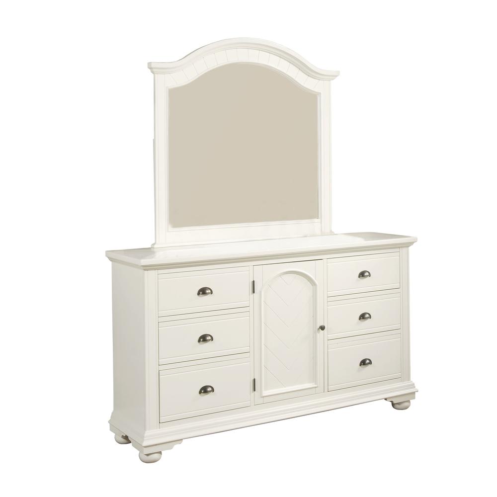 Addison White Dresser & Mirror Set. Picture 7