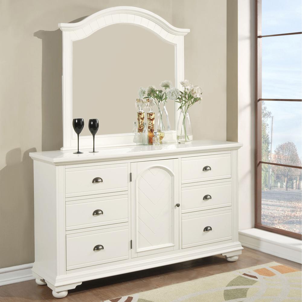 Addison White Dresser & Mirror Set. Picture 11