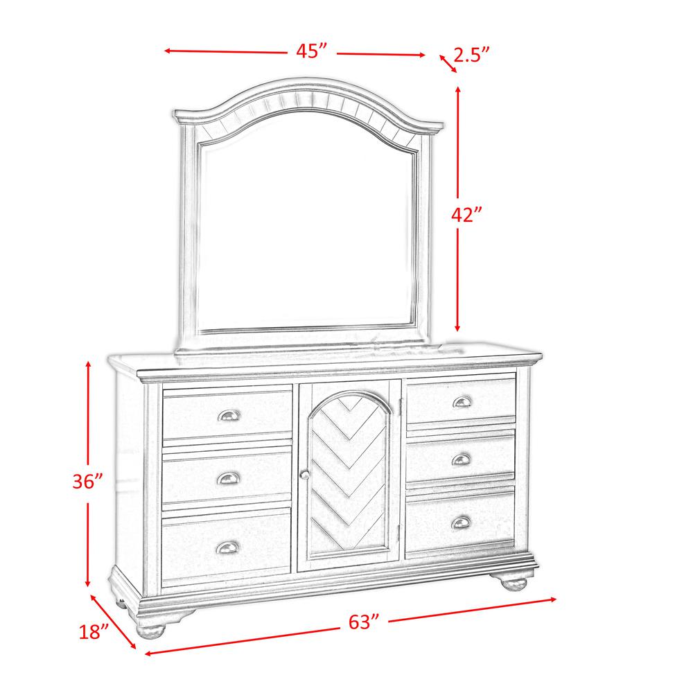 Addison White Dresser & Mirror Set. Picture 12