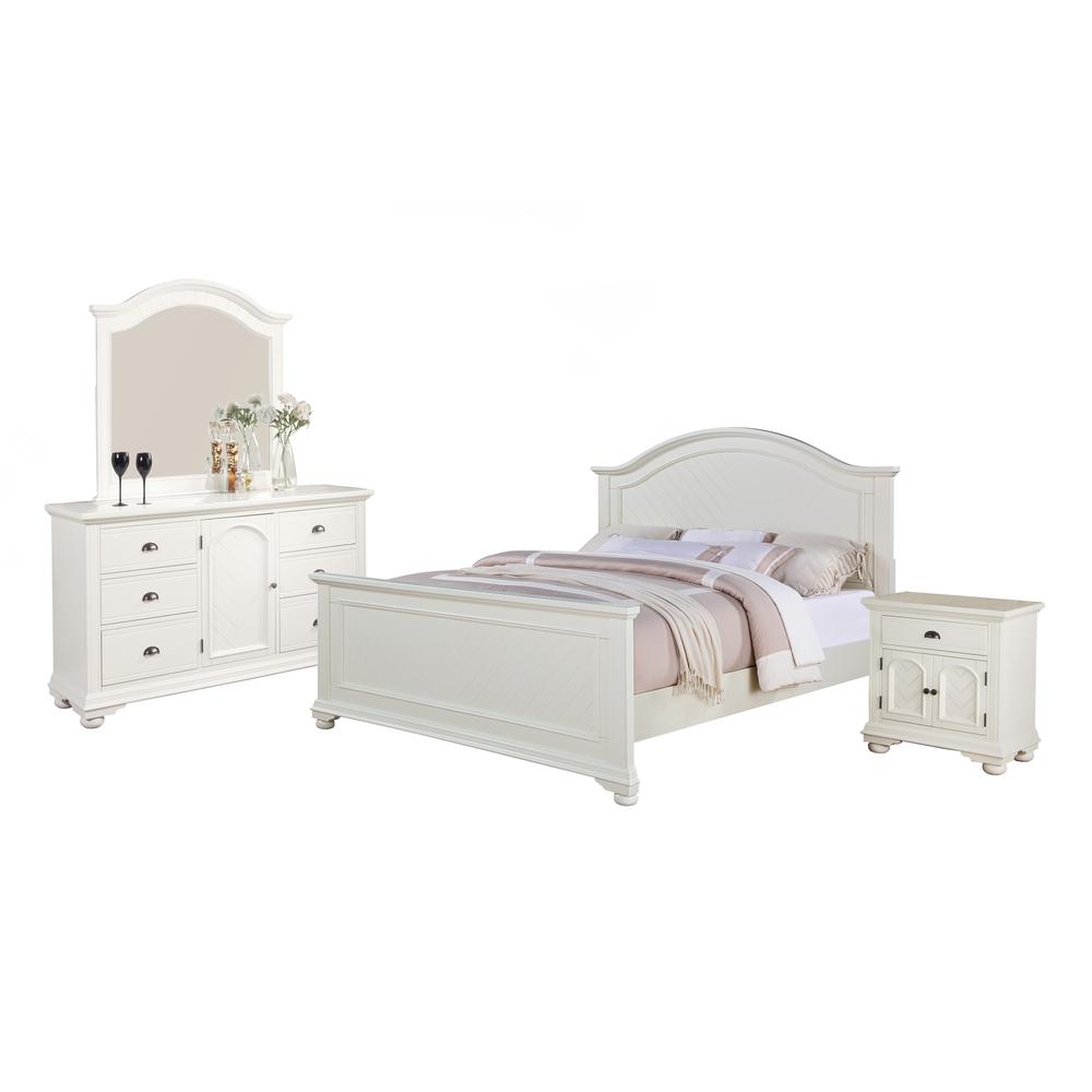 Addison White King Panel 4PC Bedroom Set. Picture 12