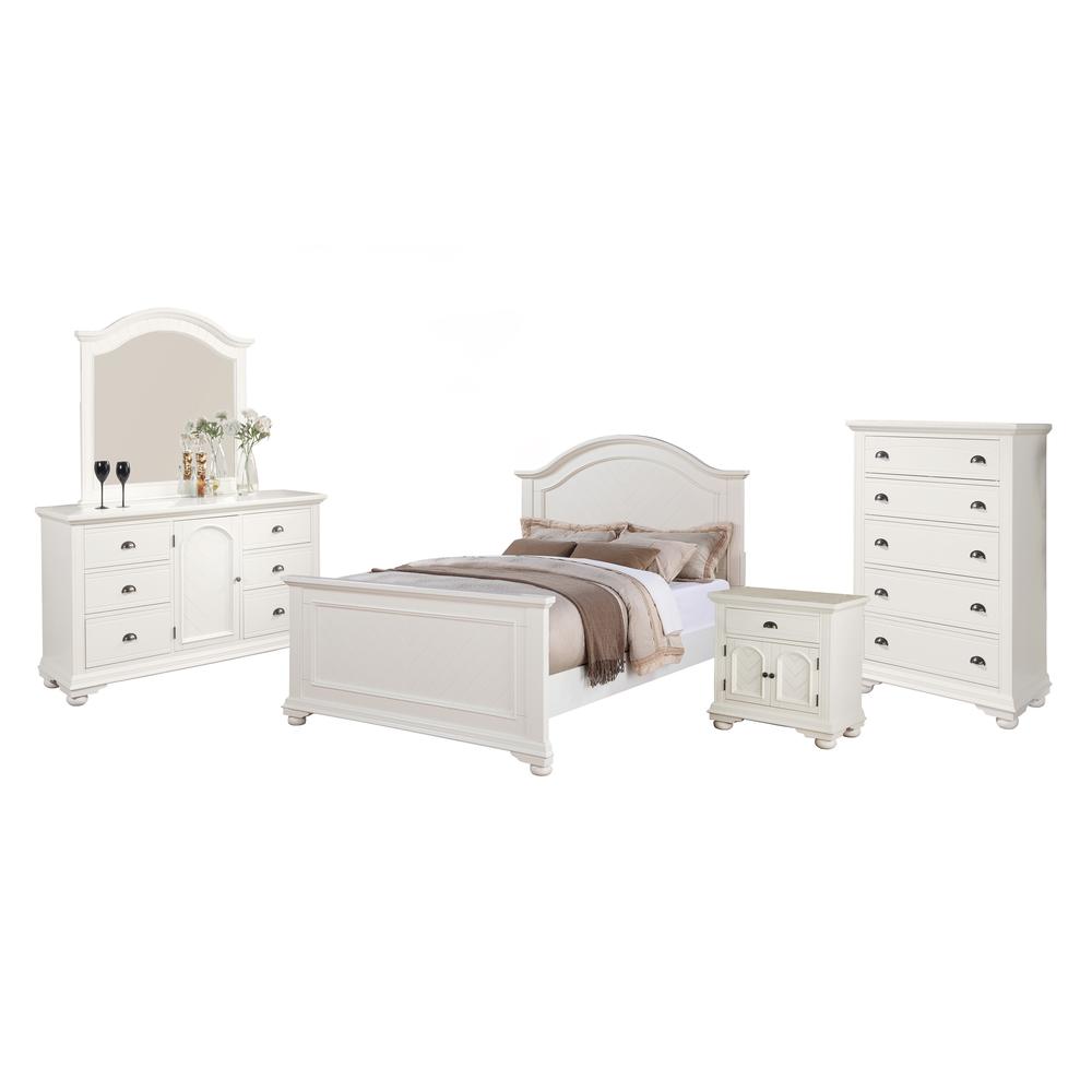 Addison White Queen Panel 5PC Bedroom Set. Picture 15