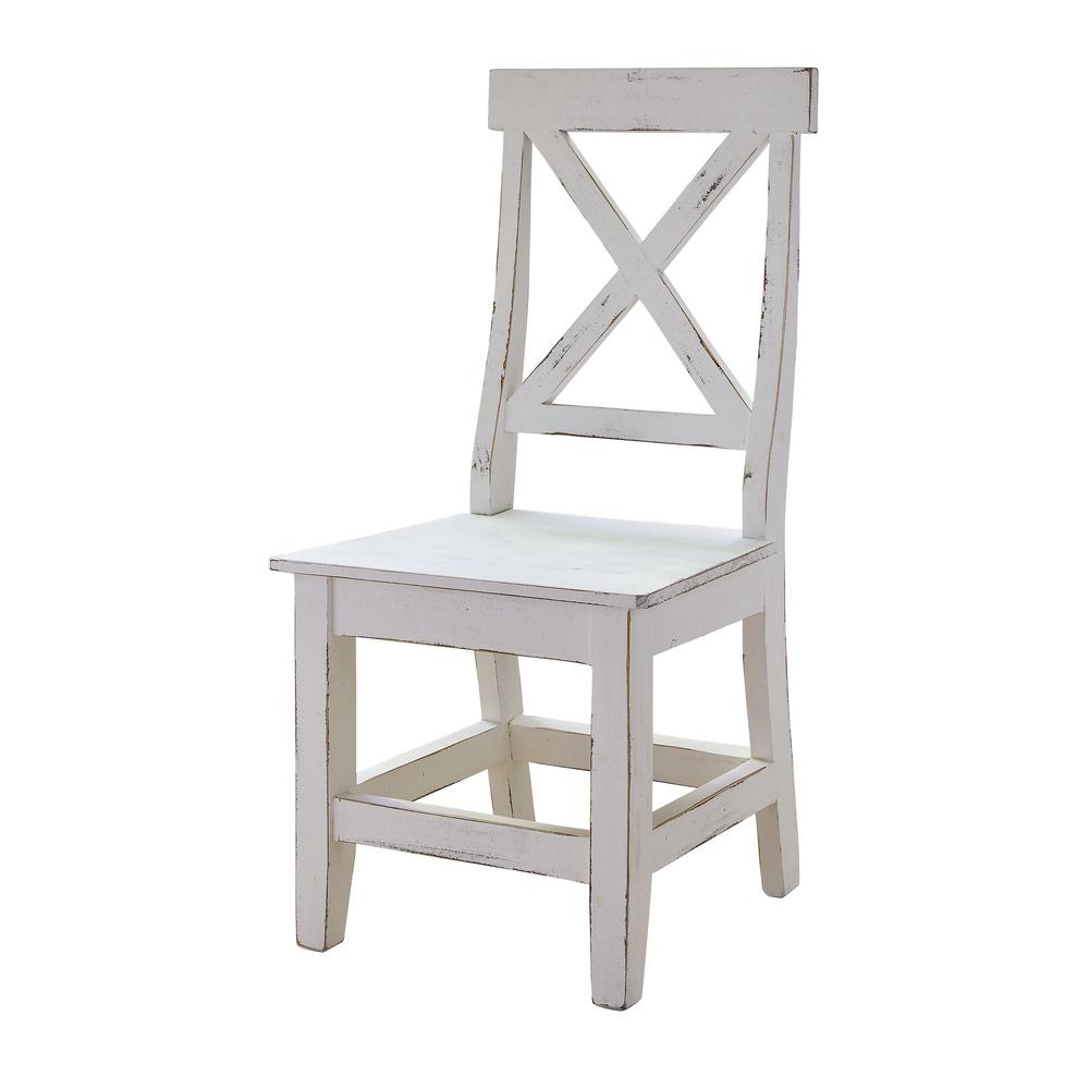 Picket House Furnishings Brixton Wooden Side Chair Set in White. Picture 1