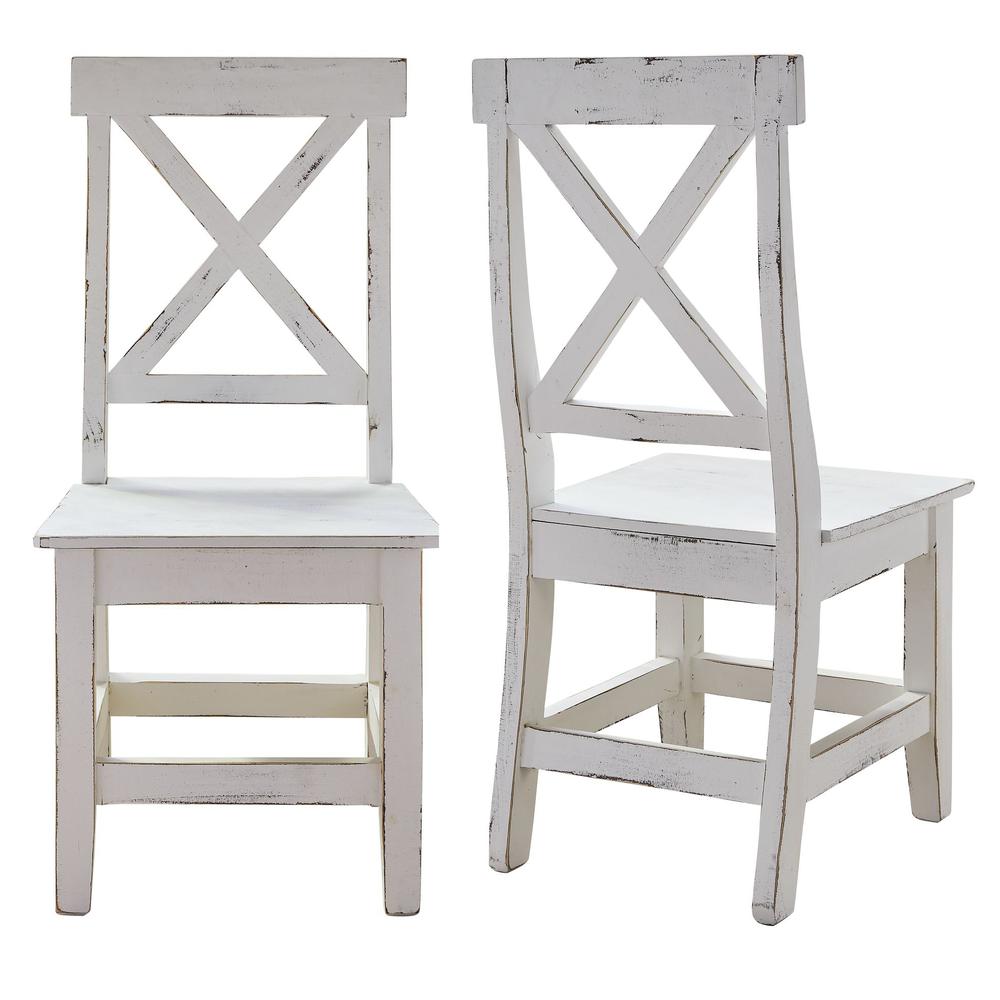 Picket House Furnishings Brixton Wooden Side Chair Set in White. Picture 3