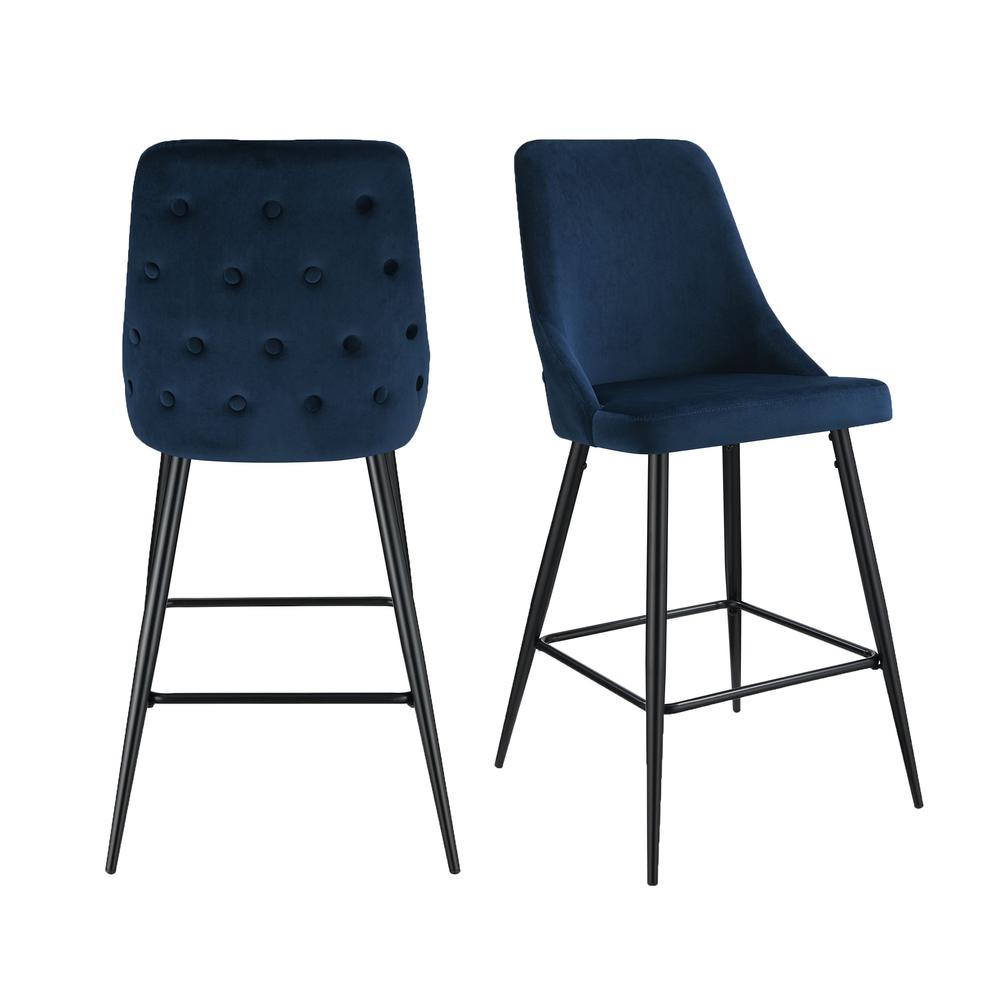 Picket House Furnishings Ziva Bar Stool in Navy. Picture 2