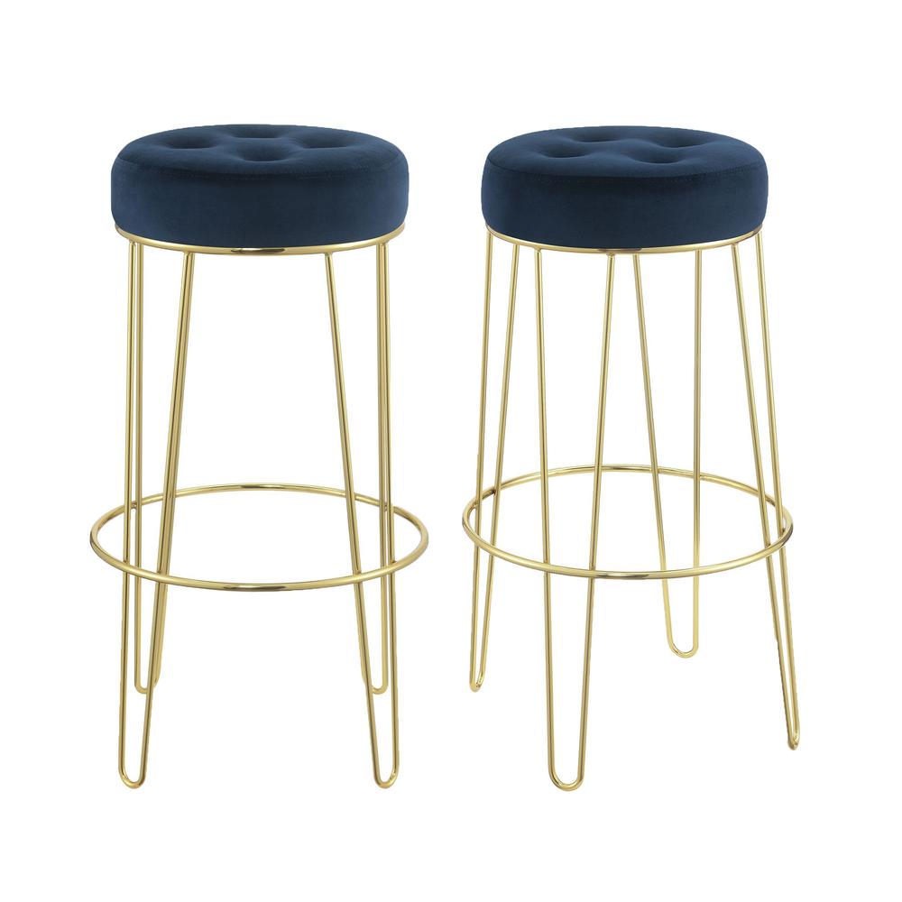 Picket House Furnishings Vera Bar Stool in Navy. Picture 2
