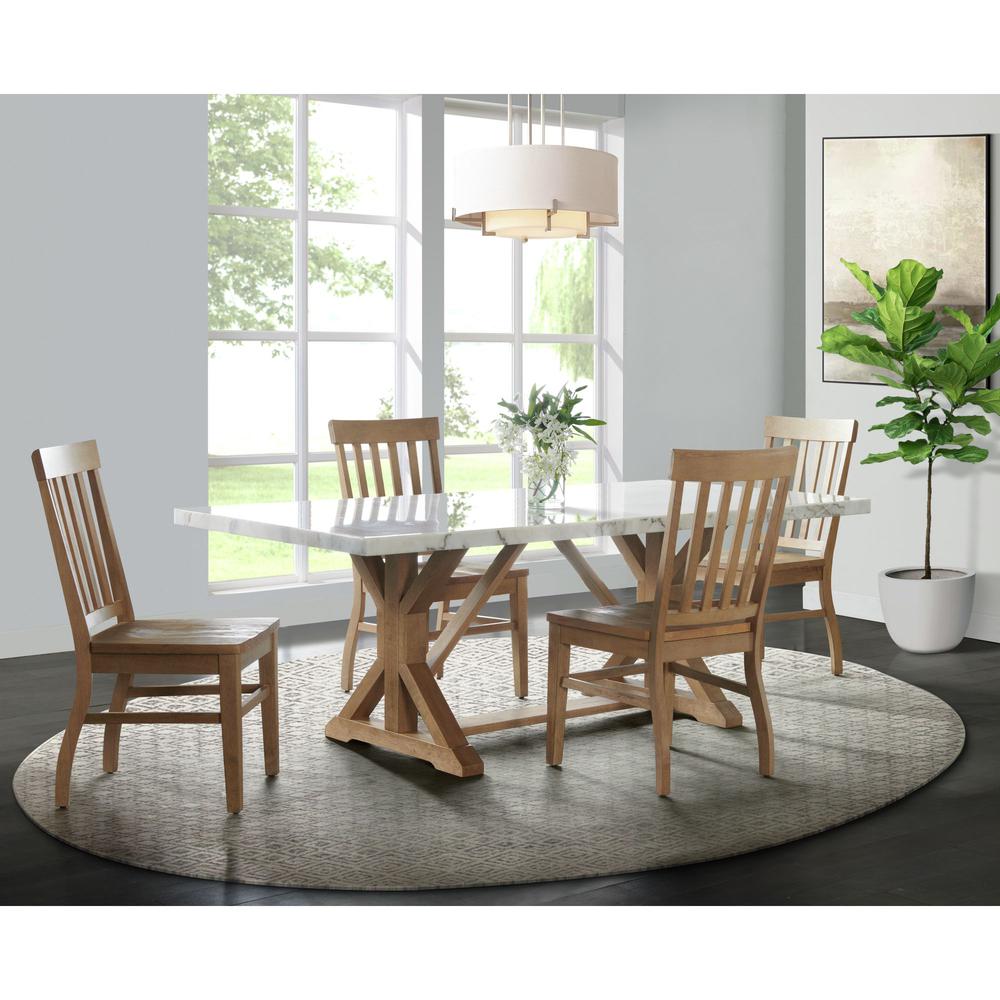 Liam 5PC Rectangular Dining Set in White-Table & Four Chairs. Picture 2