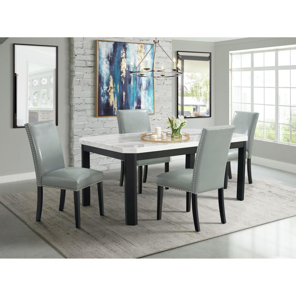 Celine 5PC Rectangular Dining Set-Table & Four Grey Side Chairs. Picture 2
