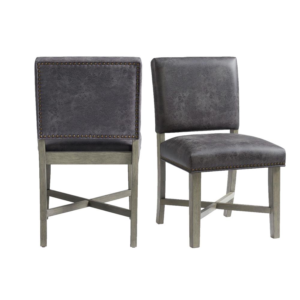 Picket House Furnishings Modesto Dining Side Chair Set in Grey. Picture 3