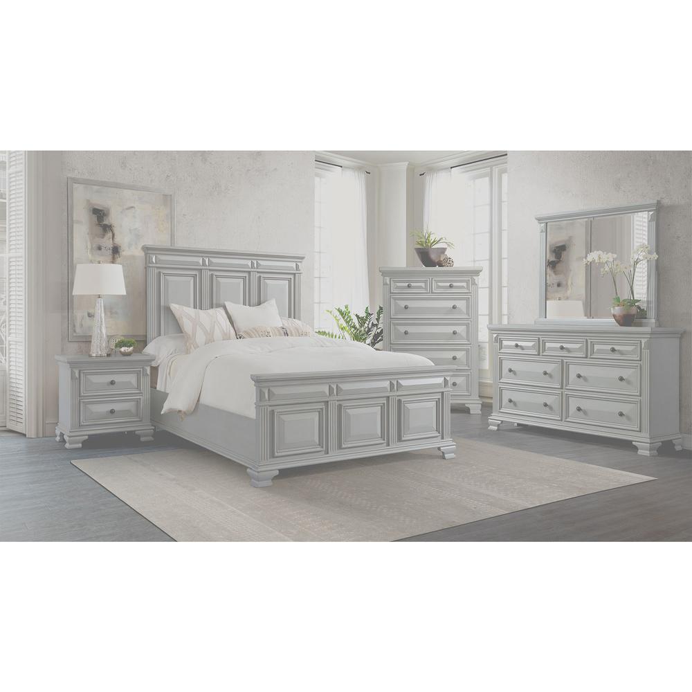 Picket House Furnishings Trent 7-Drawer Dresser w/ Mirror Set in Antique Grey. Picture 6