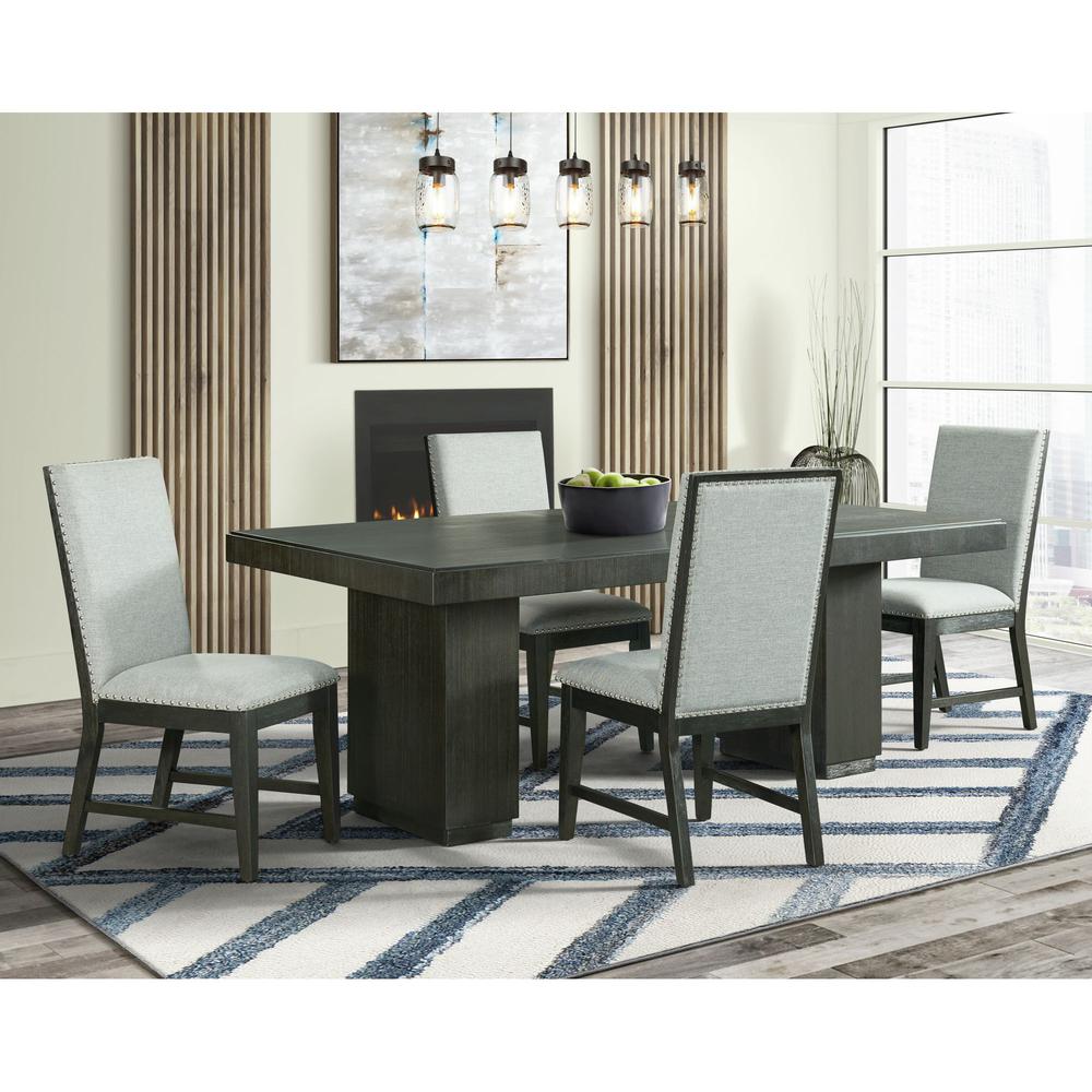 Holden 5PC Standard Height Dining Set-Table and Four Side Chairs in Gray. Picture 2
