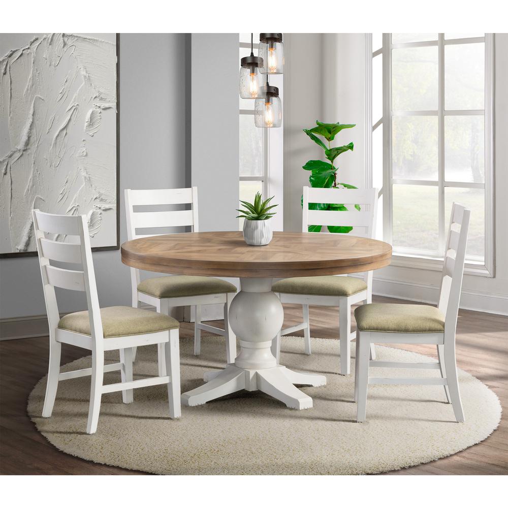Picket House Furnishings Barrett Round 5PC Dining Set-Table and Four Chairs. Picture 2