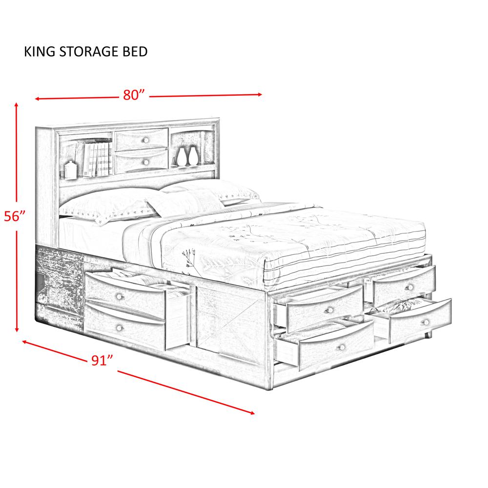 Madison King Storage 4PC Bedroom Set. Picture 16
