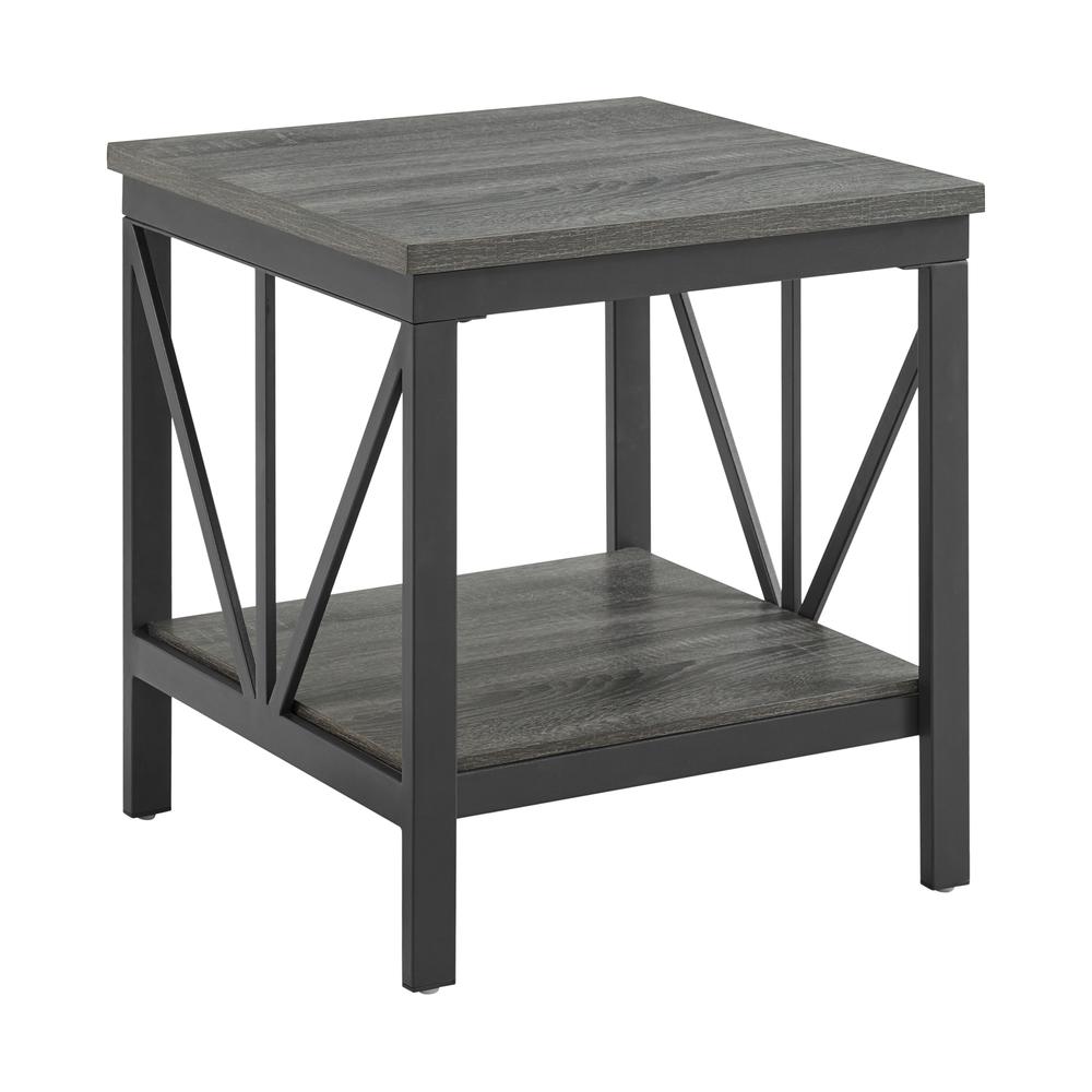 Owen End Table in Grey. Picture 1