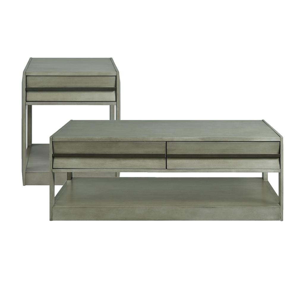 Picket House Furnishings Tropez 2PC Occasional Table Set in Grey. Picture 2
