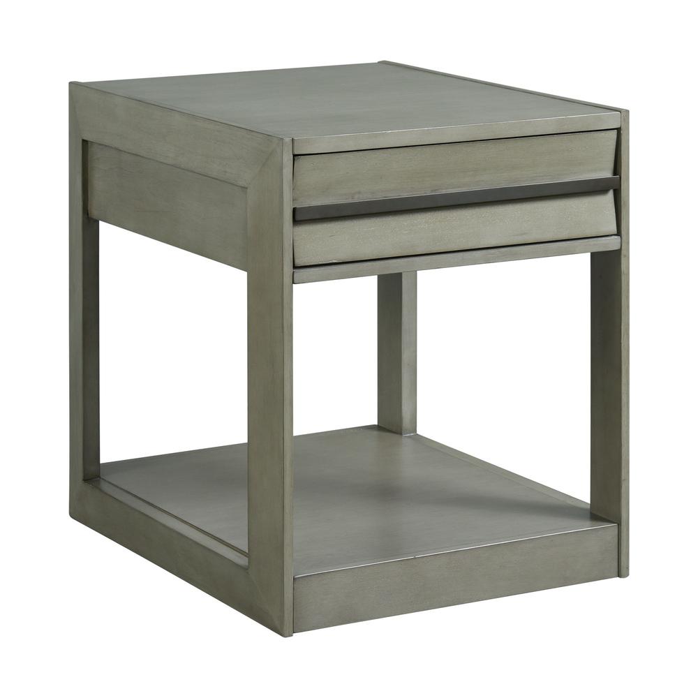 Picket House Furnishings Tropez Rectangular End Table in Grey. Picture 1