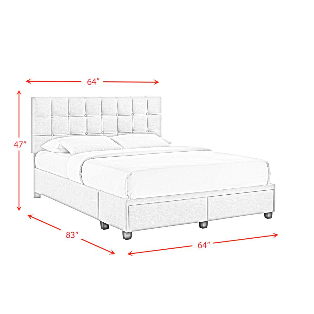 Picket House Furnishings Pasadena Queen Platform Storage Bed in White. Picture 6