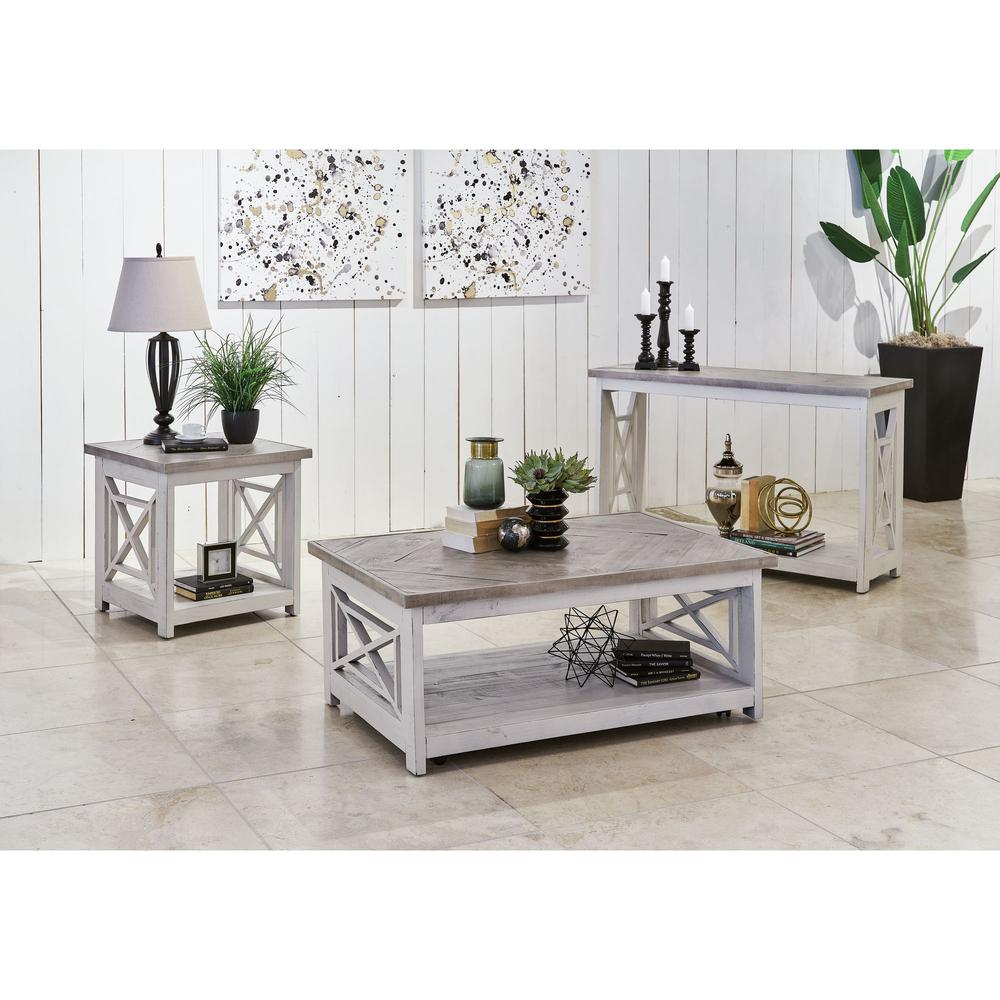 Picket House Furnishings Willa Square End Table in White. Picture 2